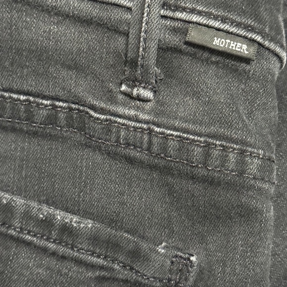Mother The Hustler Ankle Fray Jeans Womens 28 Black High Rise Stretch Denim - Picture 4 of 7